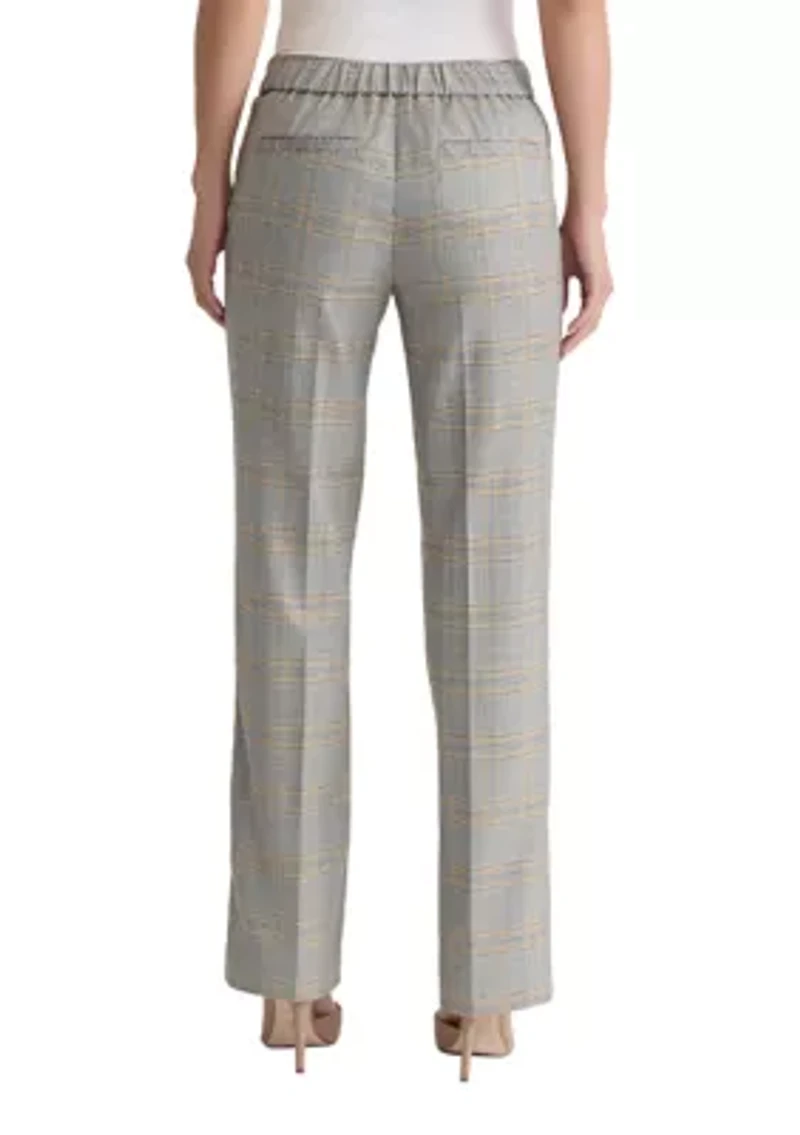 Women's Pull On Plaid Trousers