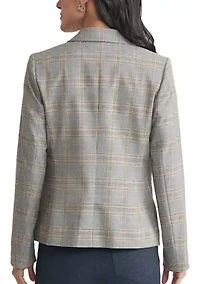 Women's Plaid Faux Double Blazer