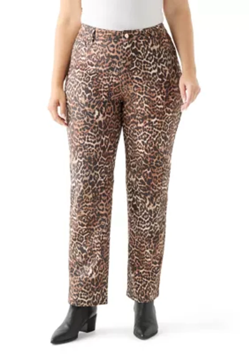 Plus Scuba Suede Lexington Straight Pants