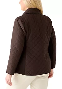 Plus Snap Front Quilted Jacket