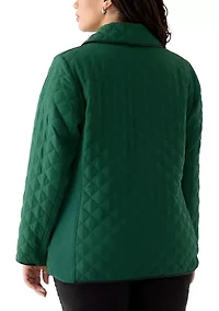 Plus Snap Front Quilted Jacket
