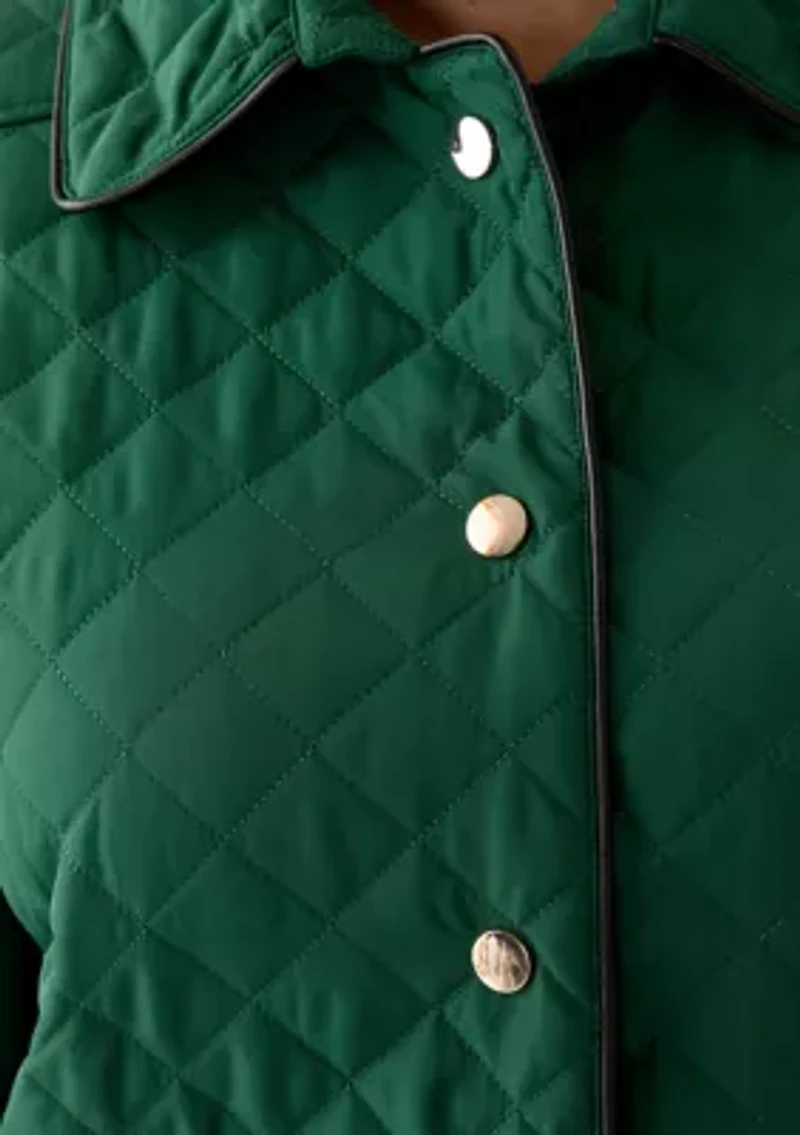 Plus Snap Front Quilted Jacket