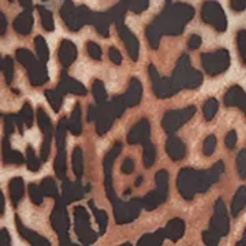 Petite Fly Front Lexington Slit Leopard Skirt