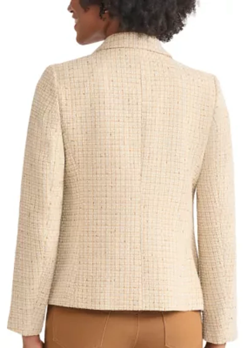 Women's Faux Double Breasted Jacket with Suede