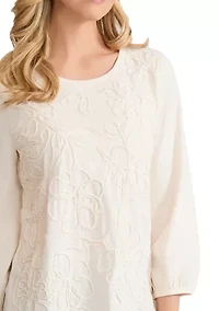 Women's Three-Quarter Sleeve Embellished Top