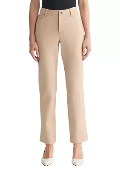 Petite Fly Front Lexington Straight Pants