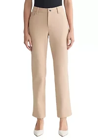 Petite Fly Front Lexington Straight Pants