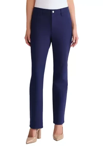 Petite Fly Front Lexington Straight Pants