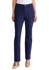 Petite Fly Front Lexington Straight Pants