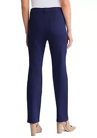 Petite Fly Front Lexington Straight Pants