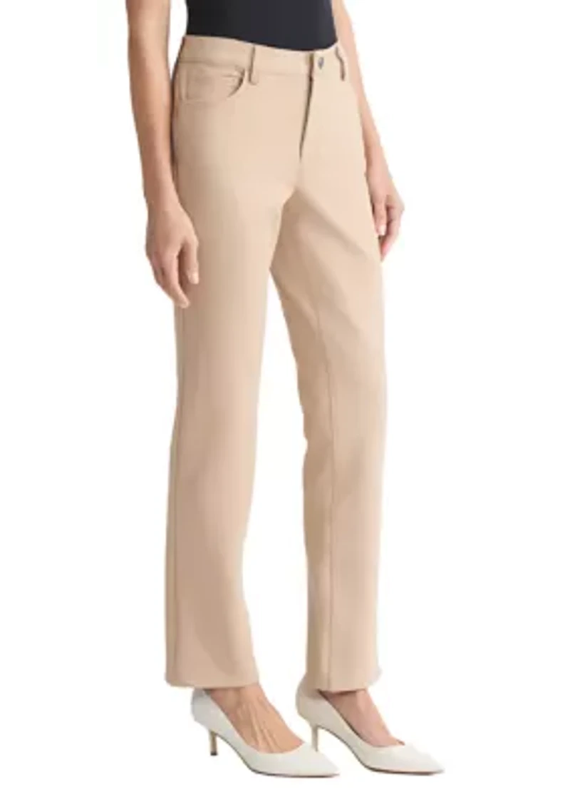 Petite Fly Front Lexington Straight Pants