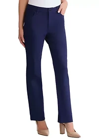Petite Fly Front Lexington Straight Pants