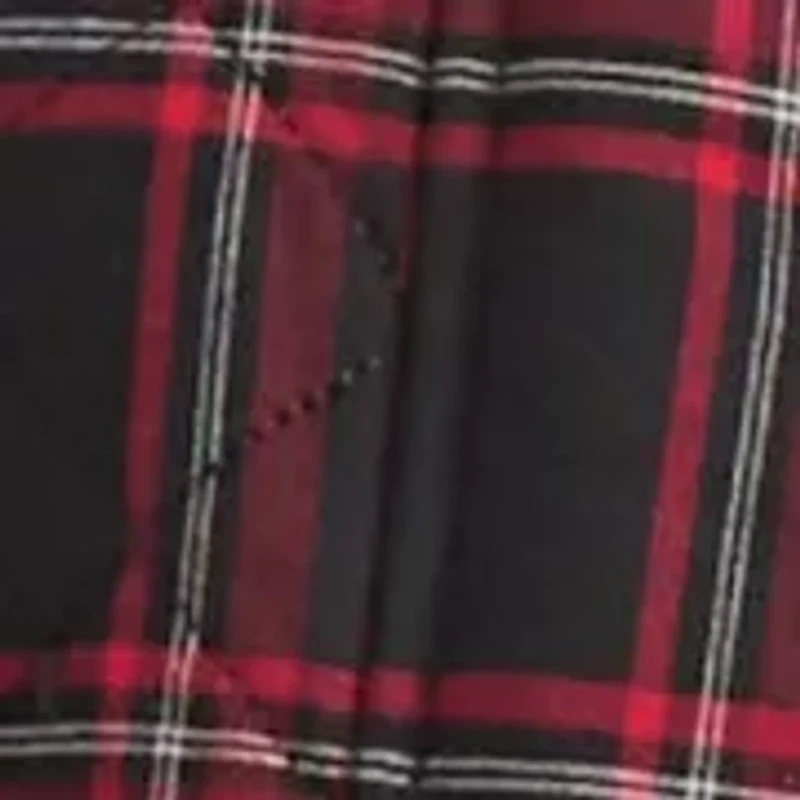 Women's Tartan Quilted Vest with Combo Collar