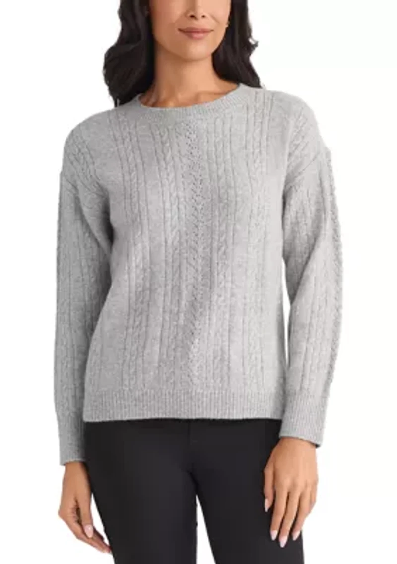 Petite Mix Stitch Crew Neck Sweater
