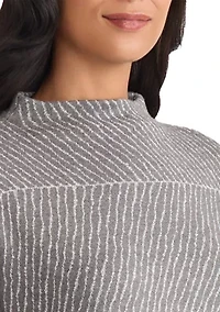 Jaquard Long Sleeve Crew Neck Sweater