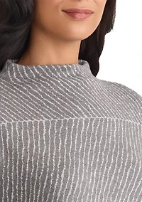 Petite Jaquard Long Sleeve Crew Neck Sweater