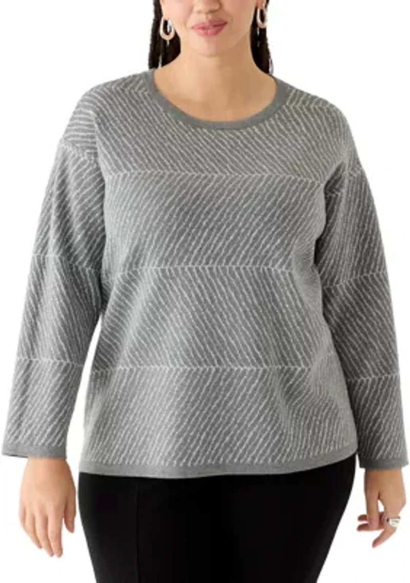 Plus Lurex Crew Neck Sweater