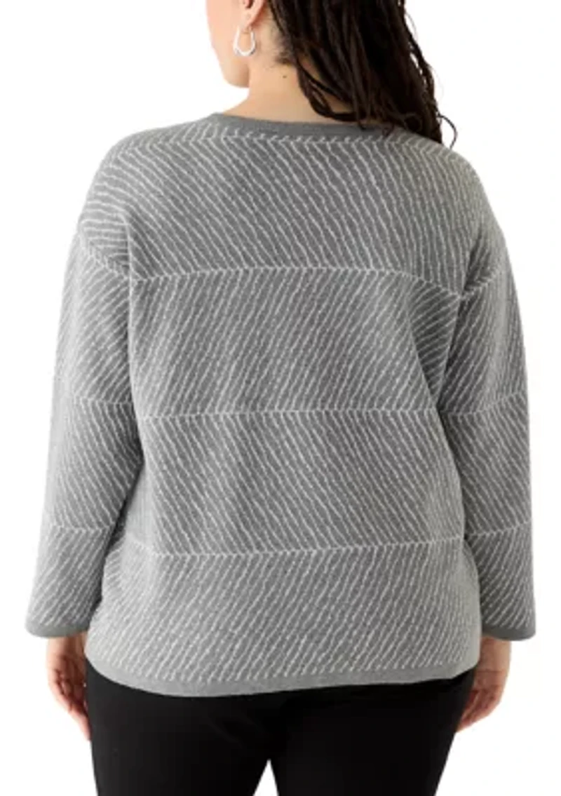 Plus Lurex Crew Neck Sweater