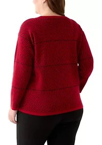 Plus Lurex Crew Neck Sweater
