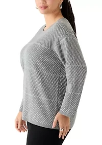 Plus Lurex Crew Neck Sweater