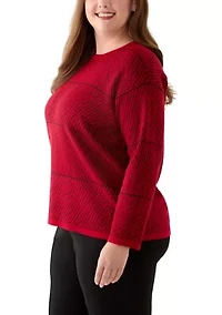 Plus Lurex Crew Neck Sweater