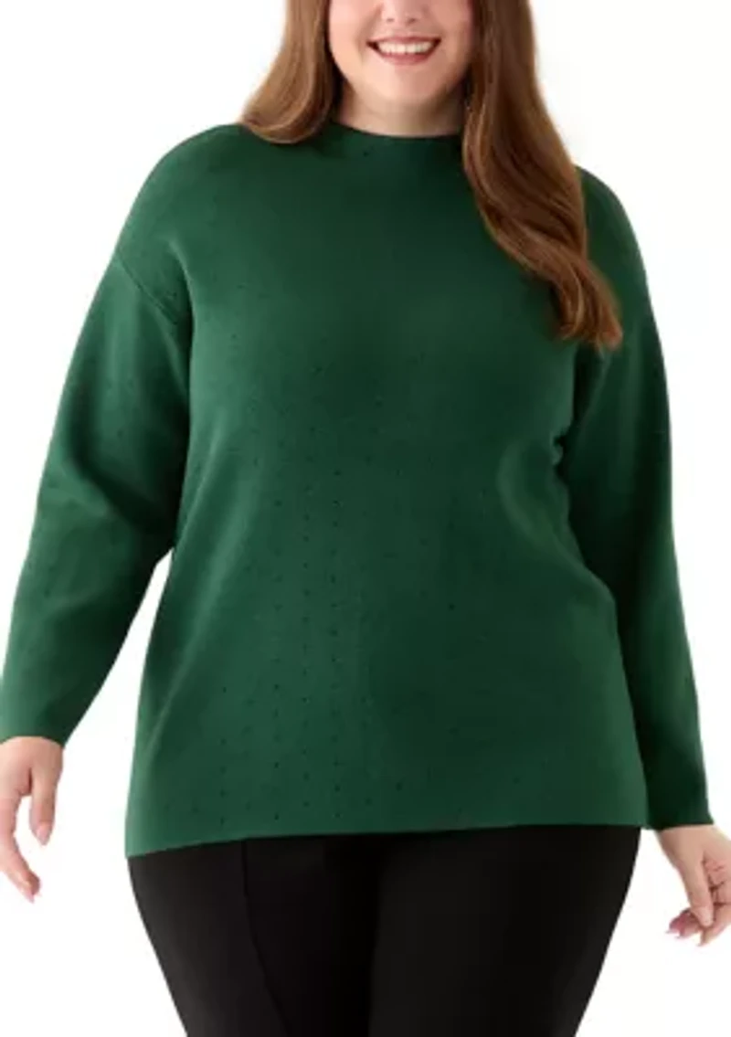 Plus Funnel Mock Neck Sweater