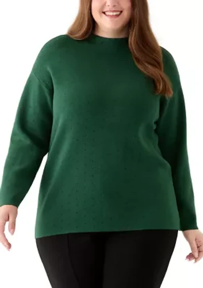 Plus Funnel Mock Neck Sweater