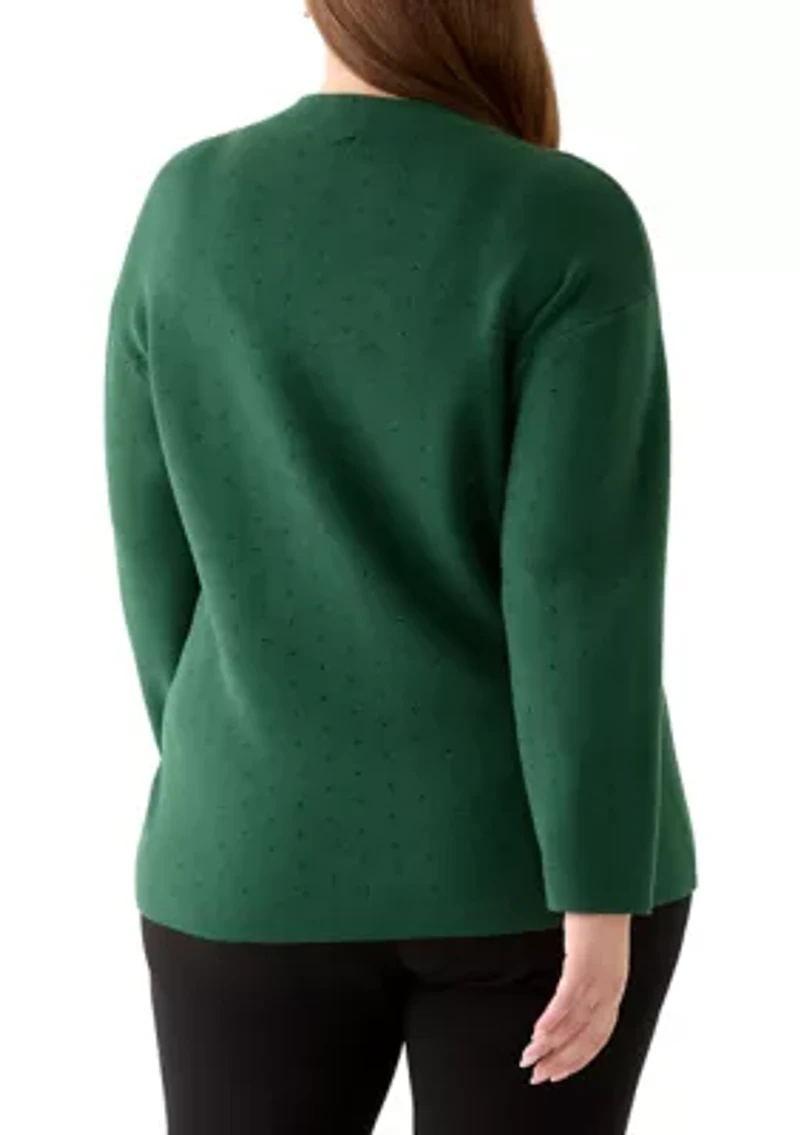 Plus Funnel Mock Neck Sweater