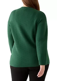 Plus Funnel Mock Neck Sweater