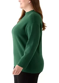 Plus Funnel Mock Neck Sweater
