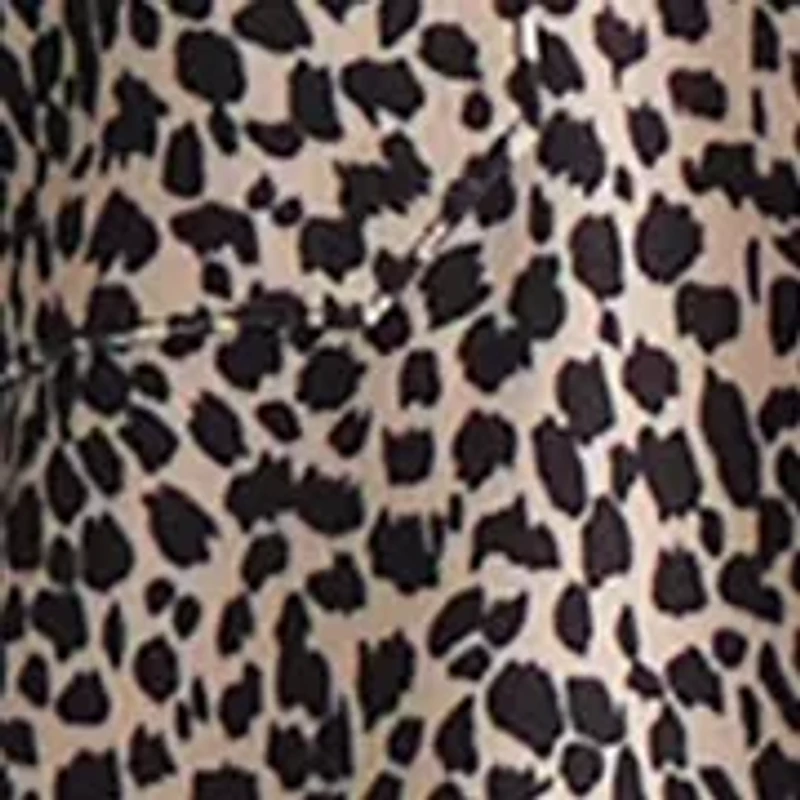 Women's Three-Quarter Sleeve Leopard Print Top