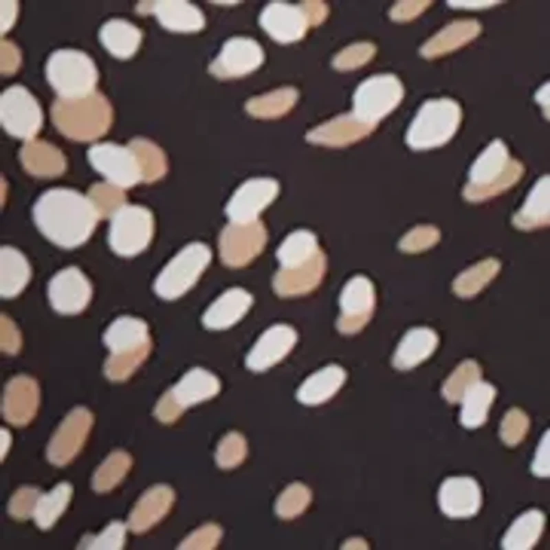 Petite Crew Neck 3/4 Puff Cuff Sleeve Printed Top