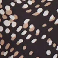 Petite Crew Neck 3/4 Puff Cuff Sleeve Printed Top