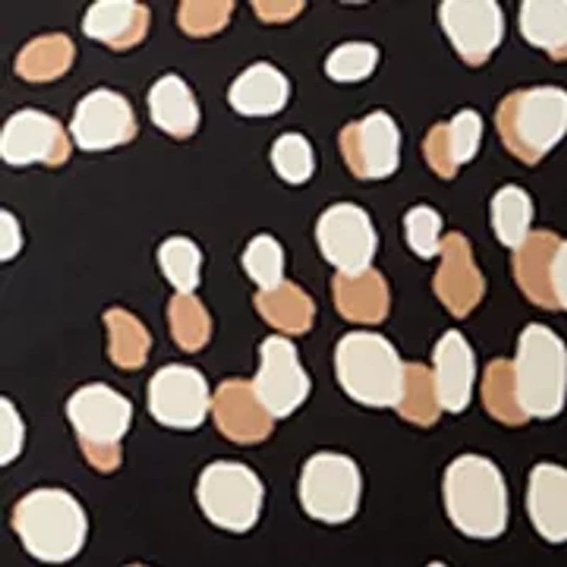 Plus Crew Neck Button Sleeve Printed Blouse