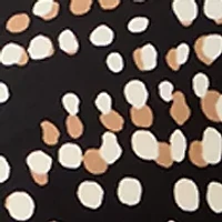 Plus Crew Neck Button Sleeve Printed Blouse