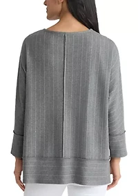 Women's 3/4 Dolman Sleeve Heather Pinstripe Top