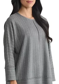 Women's 3/4 Dolman Sleeve Heather Pinstripe Top