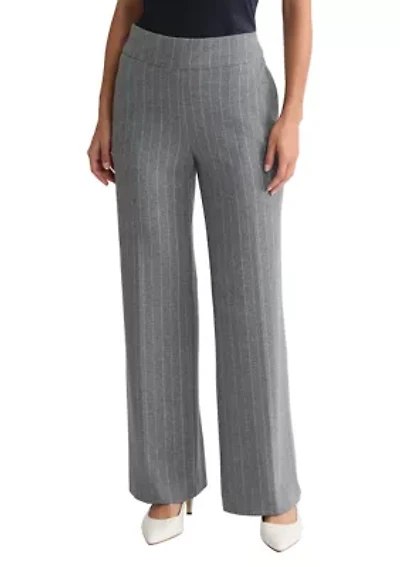 Women's Pull-On Wide-Leg Pants – Pinstripe
