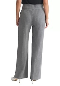Women's Pull-On Wide-Leg Pants – Pinstripe