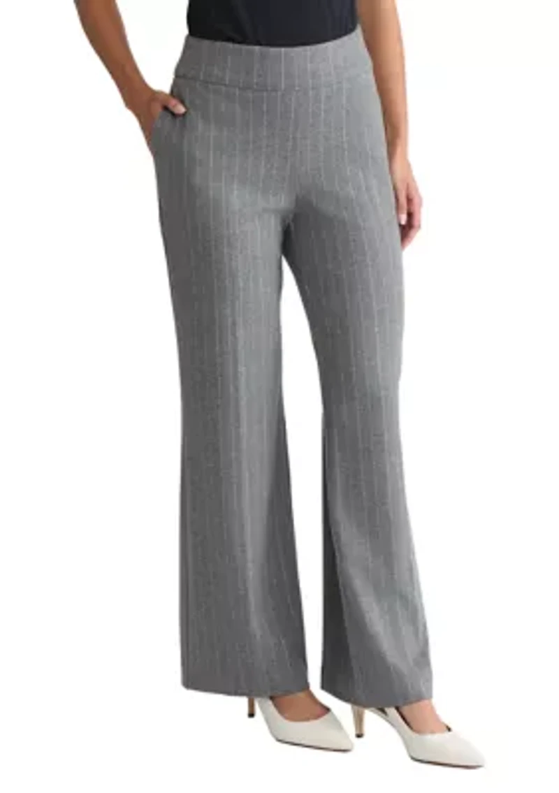 Women's Pull-On Wide-Leg Pants – Pinstripe