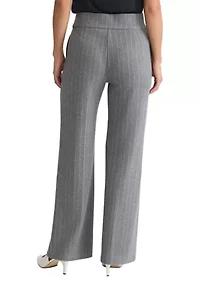 Petite Pull-On Wide-Leg Pants – Pinstripe