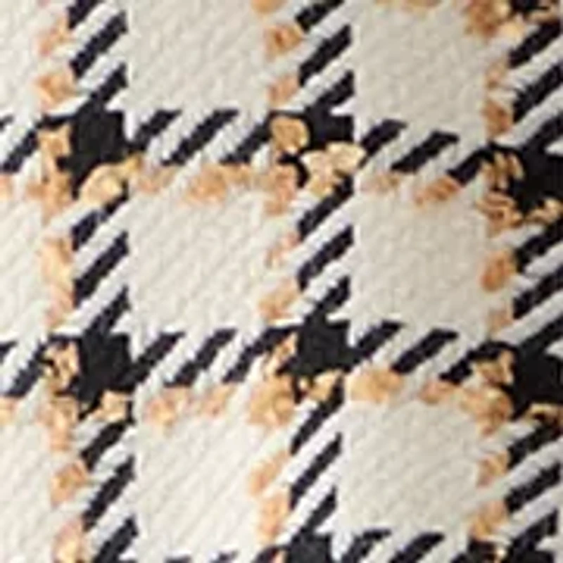 Petite Faux Double Breasted Tweed Houndstooth Jacket