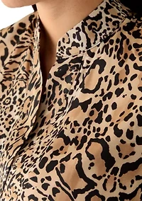 Plus 1/2 Placket Long Sleeve Popover Top