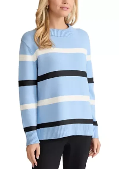 Women's Long Sleeve Striped Sweater