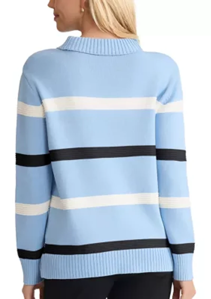 Women's Long Sleeve Striped Sweater