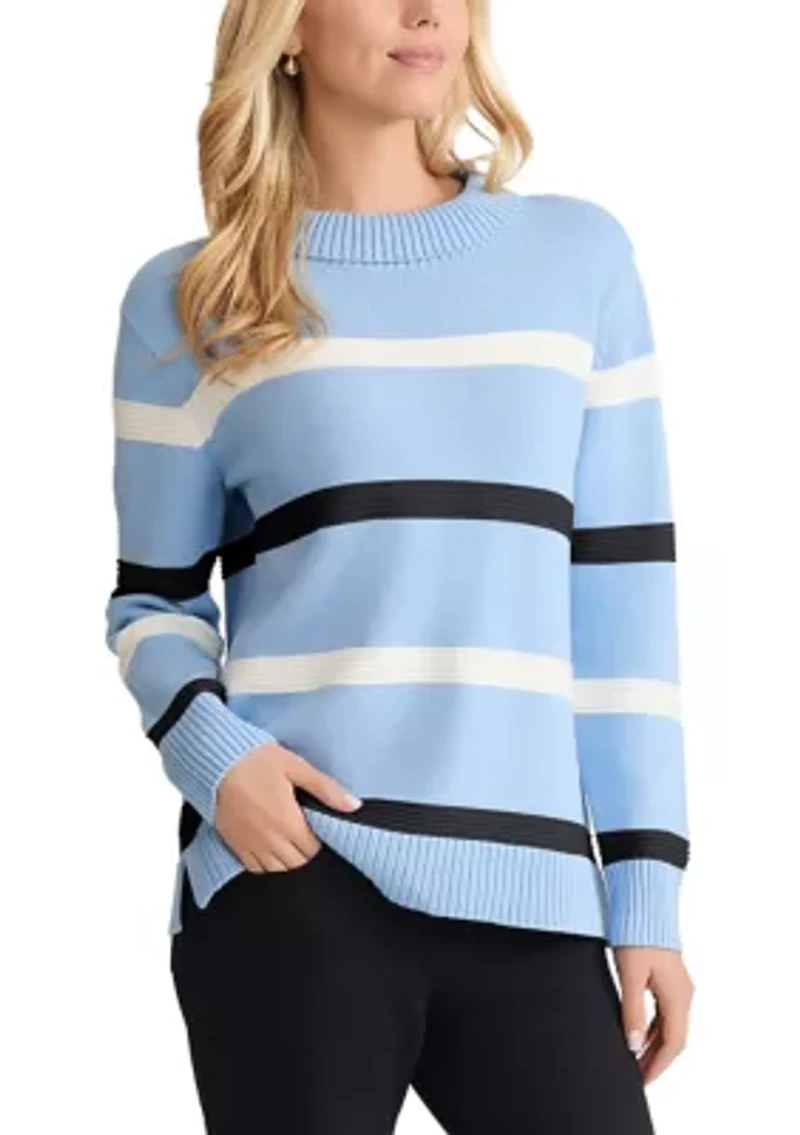 Women's Long Sleeve Striped Sweater