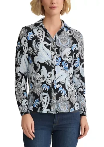 Women's Long Sleeve Button Up Top