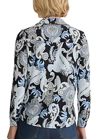 Women's Long Sleeve Button Up Top