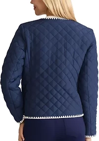 Women's Quilted Jacket with Decorative Stitch