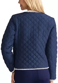 Petite Quilted Jacket with Decorative Stitch